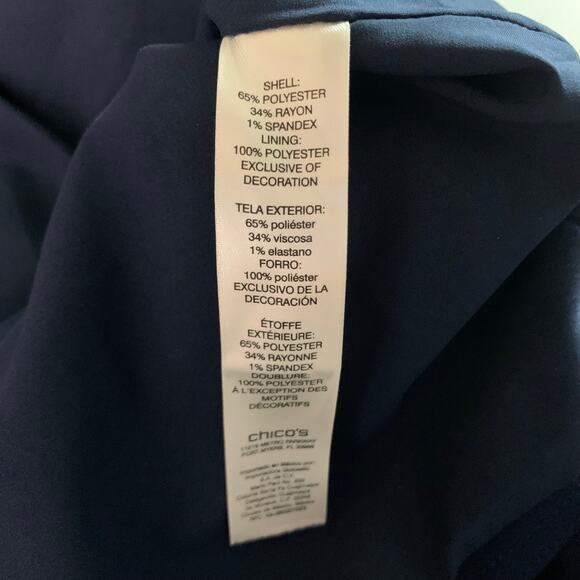 CHICO'S Blazer Military Sargent Pepper Hidden Hook Eye Closure Gold Piping Trim - Picture 13 of 15